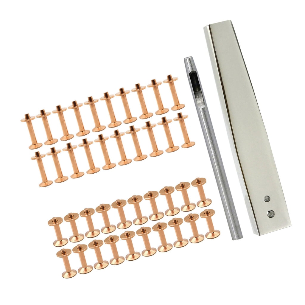 40 Sets Rivets and Burrs with 3.5 Rivet Punch Tool and Install Setting Tool for Leather Belt, Wallets, Handbags, Rope
