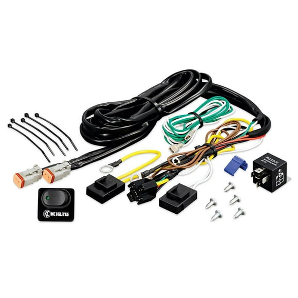 KC Hilites Driving/Fog Light Wiring Harness 6315 Driving/Fog Light Wiring Harness; For Two KC Lights; With 40 Amp Relay/Rocker Switch/Fuses/Mounting Hardware