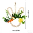 thumbnail image 2 of Easter Wooden Bead Rabbit Ornament, Handmade Wall Hanging Decor with Artificial Flowers, Rustic Wreath Design, Outdoor Photography Prop and Home Easter Holiday Decoration, 3.9*7.9in, White, 2 of 6