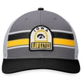 thumbnail image 2 of Men's Top of the World Gray/Black Iowa Hawkeyes Aurora Trucker Adjustable Hat, 2 of 4