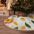 thumbnail image 5 of Daiia Sunny Yellow SunFlower Drawing Merry Christmas Tree Skirt , Xmas Large Lace-up Tree Skirt, Santa Snowflakes Rustic Home Decorations New Year Party Farmhouse Decor-48", 5 of 6