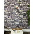 thumbnail image 3 of Dundee Deco 3D Wall Panels - Cladding, Purple Cream Stone Look Wall Paneling, Styrofoam Facing for Interior and Exterior Applications, DIY, Set of 10, Covers 54 sq ft, 3 of 10