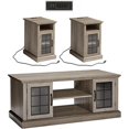 AMERLIFE 3Piece Farmhouse Living Room Table Set Includes 47" Coffee