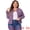 Purple, variant on DARING DIVA Women's Plus Size Washed Front Frayed Classic Denim Jacket 4X Dark Blue