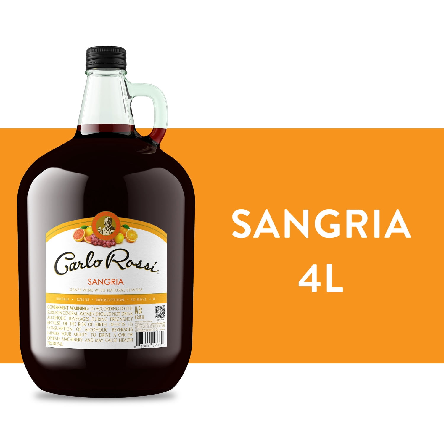 Carlo Rossi Sangria Red Wine, 4L Bottle, 10% ABV