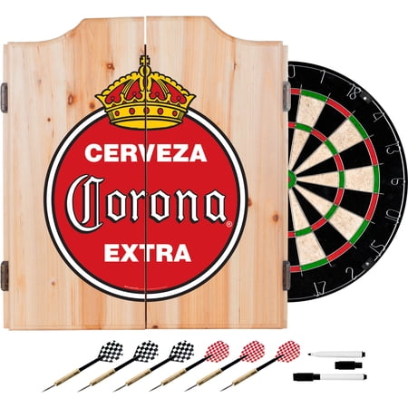 Corona Dart Cabinet Set with Darts and Board  Vintage