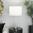 thumbnail image 2 of CosmoLiving by Cosmopolitan 25" Transparent Base Gold Table Lamp with Cream Linen Shade, 2 of 9