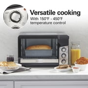 Hamilton Beach Easy View XL Air Fryer Toaster Oven with Sure-Crisp Air Fry technology, 6 Slice, 5-in-1 Countertop Oven, Black