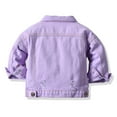 thumbnail image 2 of Esaierr Toddler Kid Baby Boy Girl Jean Jacket Long Sleeve Button Solid Color Cotton Casual Outerwear, 2 of 5