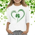 thumbnail image 2 of CONZONE St. Patrick'S Day Toddler Baby Girls T Shirts 3/4 Sleeve Fashion Clover Graphic Tee Shirt for Girls Crew Neck Soft Loose Childrens Spring Tops, 2 of 4