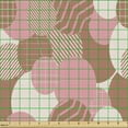 thumbnail image 2 of Geometric Fabric by the Yard, Monochrome Design of Pastel Circles Stripes and Squares Modern Feels, Decorative Upholstery Fabric for Sofas and Home Accents, Pale Rust Pastel Pink by Ambesonne, 2 of 5