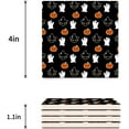 thumbnail image 3 of RYLABLUE Hallowen Ghosts Pumpkin Hallowmas Set of 4 Coaster for Drinks, Absorbent Ceramic Stone Coasters Cup Mat with Cork Base for Home Kitchen Room Coffee Table Bar Decor, 3 of 4