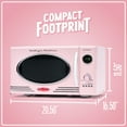 thumbnail image 5 of Nostalgia Retro 0.9 Cu. ft. 800-Watt Countertop Microwave Oven, Pink, 5 of 6