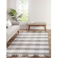 thumbnail image 6 of Unique Loom Eco Plaid Indoor Outdoor Washable Collection Area Rug - Balmoral (10' x 14' 1" Rectangle Gray/Ivory), 6 of 12