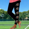 thumbnail image 4 of Mifsaly Football Leggings Women Football Heart Print High Waist Stretchy Workout Pants Gym Yoga Team Fans Sport Pant S, 4 of 5