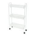 Mainstays Slim 3Tier Rolling Bathroom Organization Cart with 2 Hooks