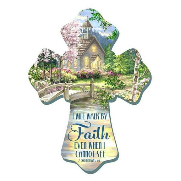 Glow Decor 6 x 8 in. Walk By Faith Wall Cross