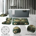thumbnail image 5 of Green Leaves Shower Curtain Sets with Non-Slip Rug, Toilet Lid Cover and Bath Mat, Plant Leaves Shower Curtain Sets with 12 Hooks, Shower Curtain for Bathroom Set Decor, 5 of 6