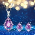 thumbnail image 2 of Xihbxyly Conjunto de Joyas con Forma de Gota de Agua Hueca, Collar de Diamantes de Imitación Brillantes, Elegante Par de Pendientes, Cadena Ajustable de Acero Inoxidable, Ideal para Fiestas Informale, 2 of 7