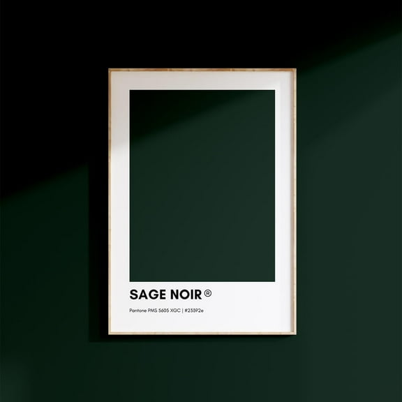 Sage Noir Pantone Print Poster, Green Pantone Poster Print, Pantone Wall Art, Pantone Colors, Summer Wall Art, Coastal Beachy Print Wall Art, Modern Wall Decor, 8x12 UNFRAMED