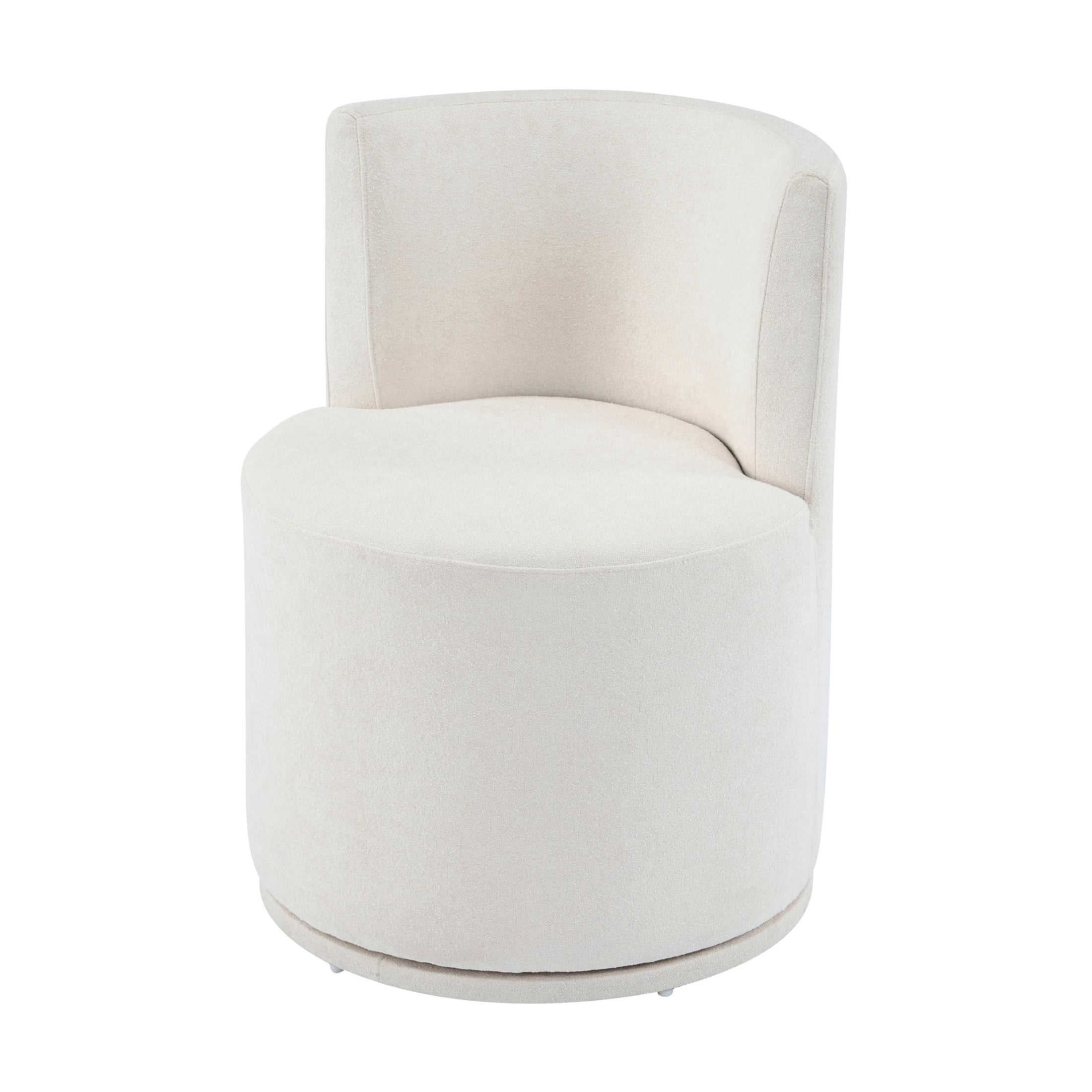 Christopher Knight Home Modern 360° Swivel Upholstered Dining Side Chair with Curved Backrest, Beige