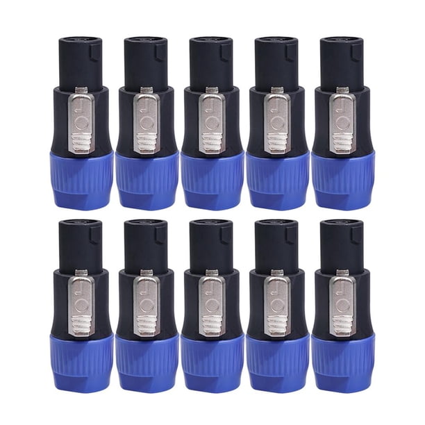 Conectores Altavoz Likrtyny NL4FC 4 Pines Audio Speakon 10x Azul