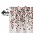 thumbnail image 5 of Kitchen Valances for Window, Spring Red Gray Flower Light Filtering Rod Pocket Valance Curtain, Pastoral Cherry Floral Linen Texture Short Curtains Window Topper for Bedroom Living Room 42x12in, 5 of 9