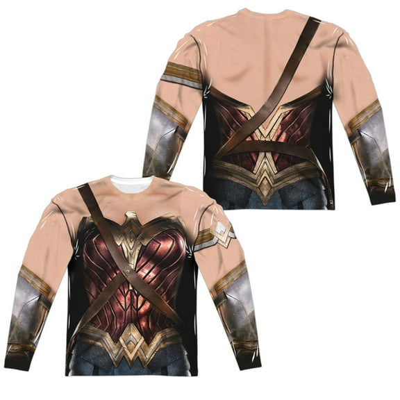 Justice League Movie - Wonder Woman Uniform (Front/Back Print) - Regular Fit Long Sleeve Shirt - XX-Large