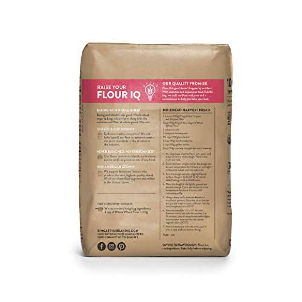 King Arthur, 100% Organic Whole Wheat Flour, 100% Whole Grain, Non-GMO Project Verified, 5 Pounds