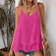 thumbnail image 1 of TaTaai Women's Casual Sleeveless Double Layer Flowy Slub Cotton Adjustable Spaghetti Strap Camisole Top Ladies Soft Comfortable for Daily Travel Shopping Streetwear All Season Wear Gift, 1 of 8