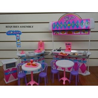 Gloria Buffet Hutch Doll Furniture Playset, 46 Pieces for