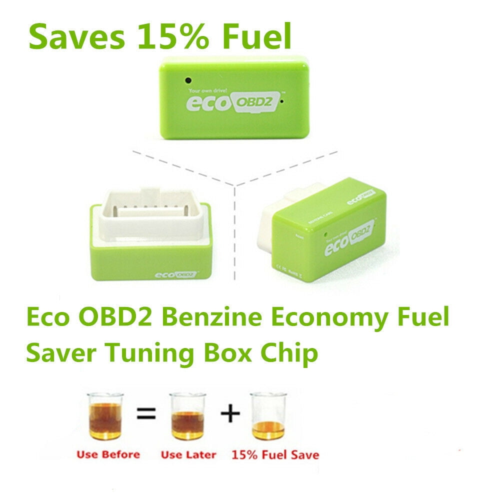 Economy Fuel Saver Eco OBD2 Benzine Tuning Box Chip for Petrol Car Gas  Saving Gasoline Car (Green) SHENKENUO