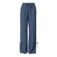 thumbnail image 7 of Delayuji Womens Cotton Linen Pants Wide Leg Pants Loose Fit Summer Casual Outerwear Fashion Pants With Pockets, 7 of 7