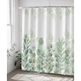 thumbnail image 4 of Cortina de ducha ZHAOCHENG verde y blanca 72'72 con 12 ganchos, 4 of 5