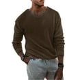 thumbnail image 1 of Faithtur Pull-Over à Manches Longues Col Rond Couleur Unie pour Hommes Printemps Automne, 1 of 5