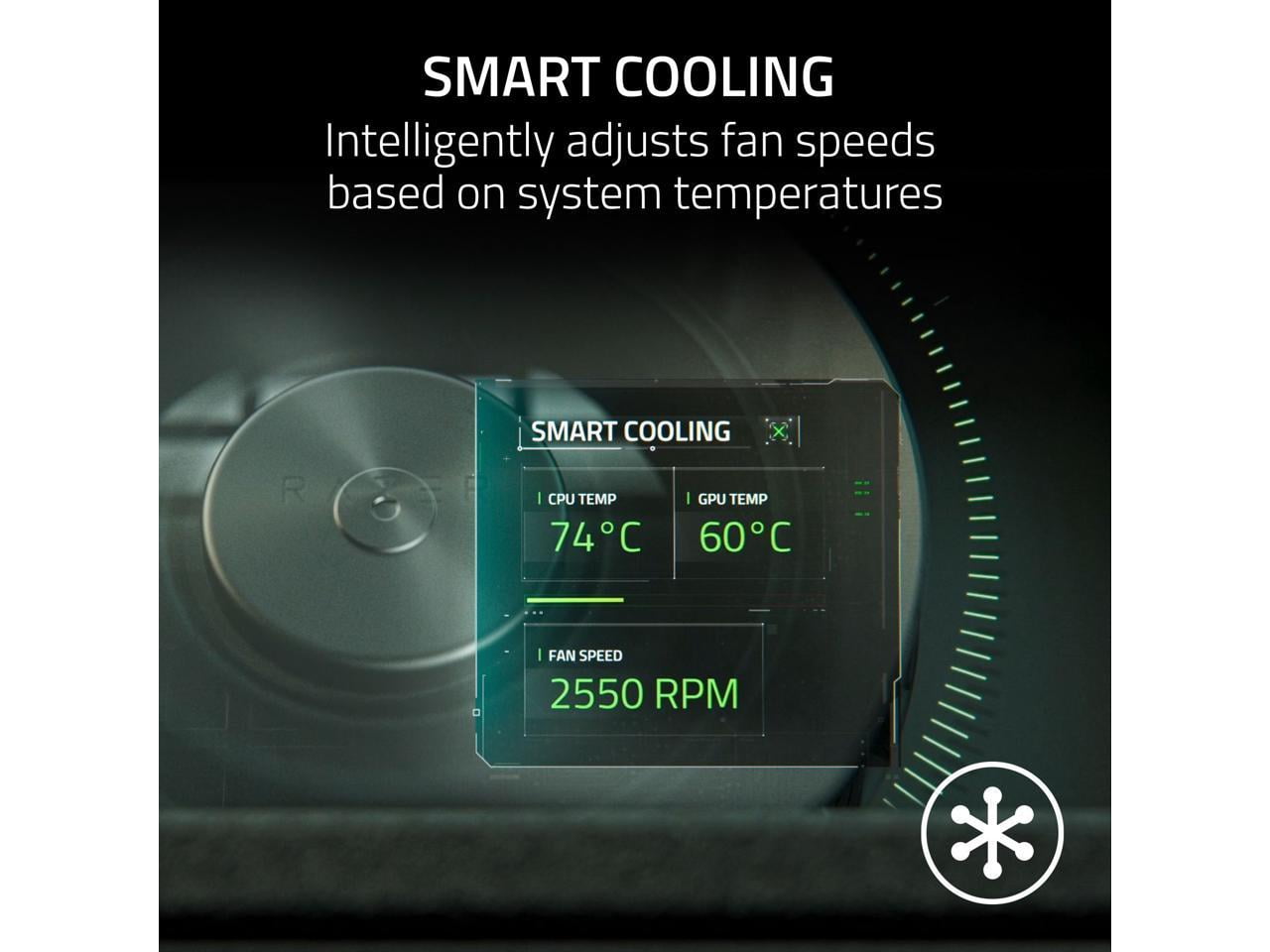 RAZER Laptop Cooling Pad, fits 14" to 18" laptops, Smart Cooling, Airtight Pressure Chamber