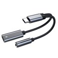 thumbnail image 2 of Cable De Audio 2 En 1 Tipo C A 3,5Mm Compatible Con Pd60W Adaptador De Auriculares De Carga Rápida 32Bit/384Khz Cable Dongle Plug And Play Cateissary EL006724-00, 2 of 6