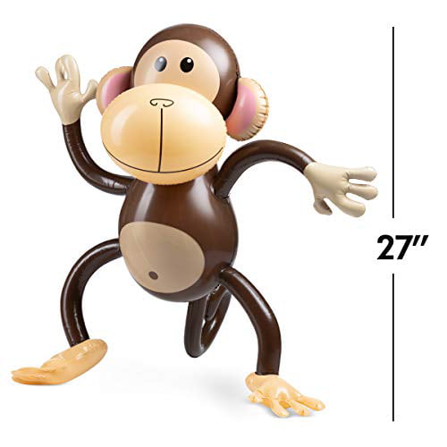 Large Inflatable Monkey (Pack Of 3) 27 Inch Monkeys, For Baby Shower,  Safari, Jungle Themed Party's, Birthday Favors And Decorations, For Kids  And 