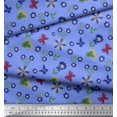 thumbnail image 2 of Soimoi Blue Rayon Fabric Leaves,Insect & Floral Artistic Print Fabric by Yard 42 Inch Wide, 2 of 3