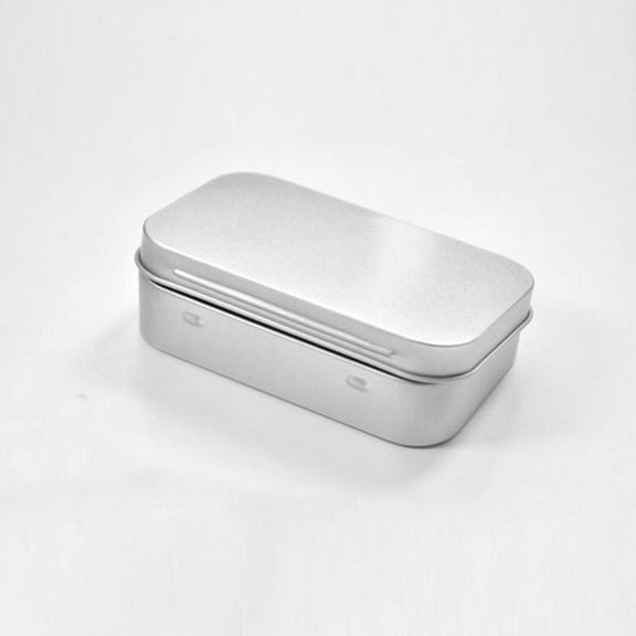HEMOTON 8 PCS Mini Organizer Portable Storage Box Empty Tins Box Size 2 Silver