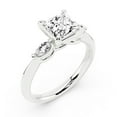 thumbnail image 2 of Eloya Jewel 1.92 Ct Princess Cut Engagement Ring with Accent Moissanite - 14K White Gold Plated - 3 Stone Solitaire Wedding Ring for Women - Moissanite Ring - Engagement Ring for Her, 2 of 3