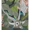thumbnail image 2 of Laddha Home Designs 20" Gray and Green Jungle Scene Square Throw Pillow, 2 of 9