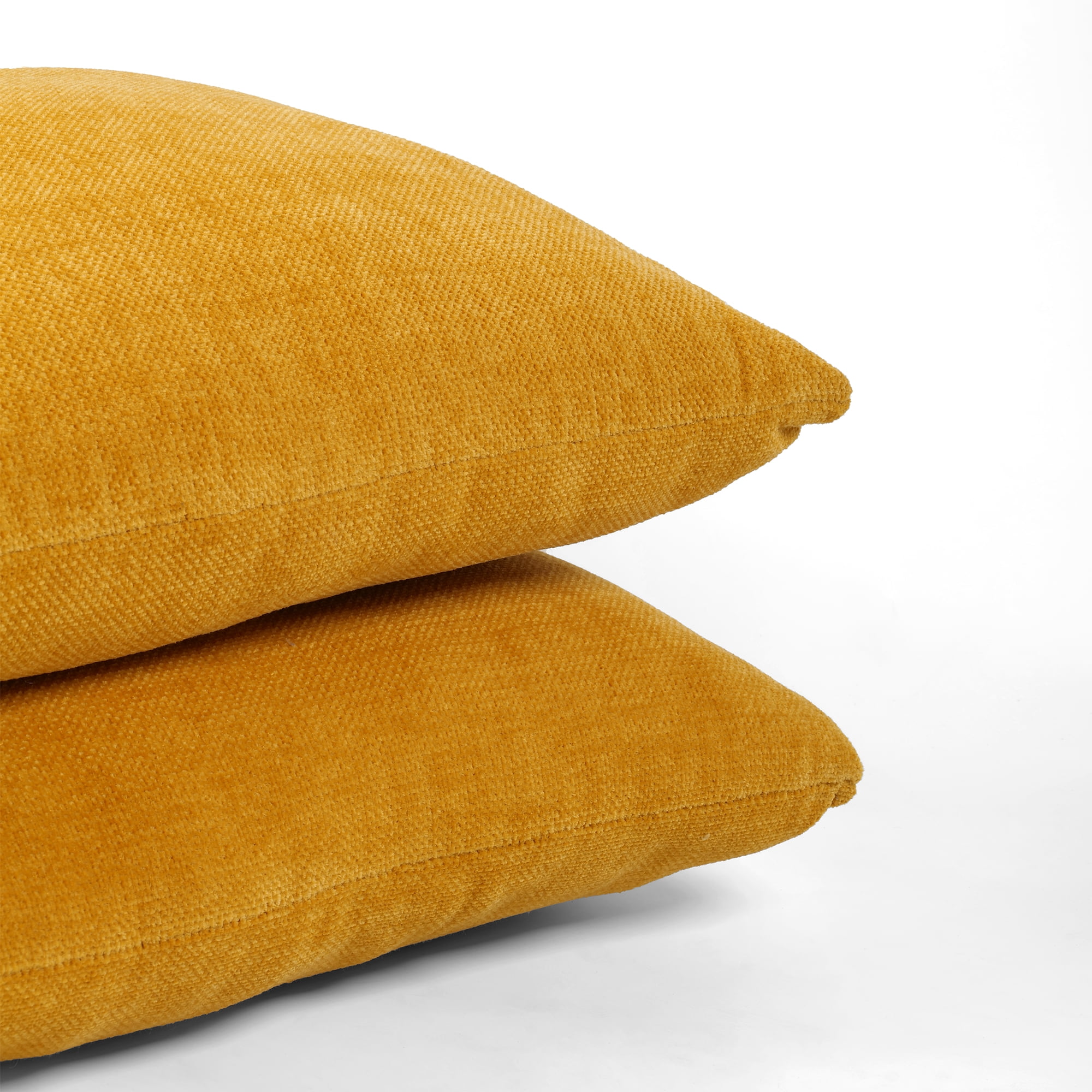 Mainstays 18" x 18" Solid Chenille Yellow Polyester Decorative Pillow Set (2 Count)