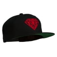 thumbnail image 5 of Big Diamond Outline Embroidered Flat Bill Black Cap - Red OSFM, 5 of 5