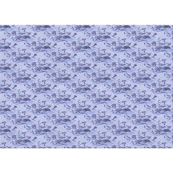 Ahgly Company Machine Washable Indoor Rectangle Transitional Periwinkle Purple Area Rugs, 4' x 6'
