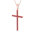 thumbnail image 2 of 0.6 ct Brilliant Round Cut Simulated Ruby 14k Rose Gold Pendant with 16" Chain, 2 of 5
