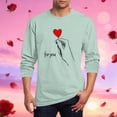 thumbnail image 1 of Ceisia Men's Romantic Red Heart "For You" T-Shirt | Relaxed Long-Sleeve Crewneck Spring Casual Top Gift, 1 of 5