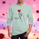 thumbnail image 1 of Ceisia Men's Romantic Red Heart "For You" T-Shirt | Relaxed Long-Sleeve Crewneck Spring Casual Top Gift, 1 of 5