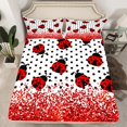 thumbnail image 2 of Manfei Kawaii Ladybug 4pcs Bed Sheets,Polka Dots King Sheets,Bling Glitter Super Cozy Sheet Set,Super Cozy Animal Room Decor, 2 of 7