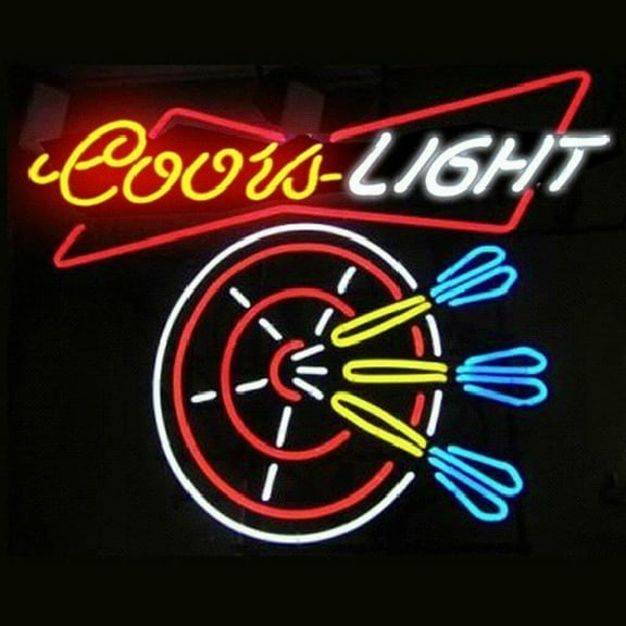 Queen Sense 17"x14" Darts Coor Light Bowtie Neon Sign Man Cave Handmade Neon Light 117DCLBT